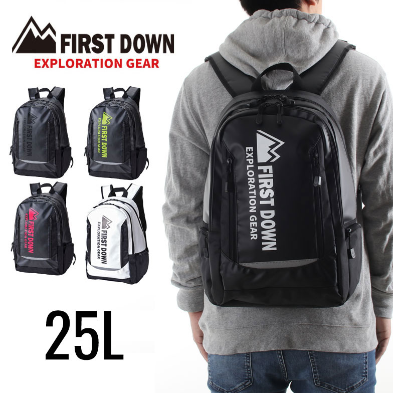 FIRST DOWN EX デイトナ バックパック ファーストダウン リュック デイパック 通勤 通学 遠足 25L 大容量 A4書類収納可 B5 PC収納 スポーツ 旅行 おしゃれ タテ46cm x ヨコ32cm x マチ15cm バッグ A 039 slifestore