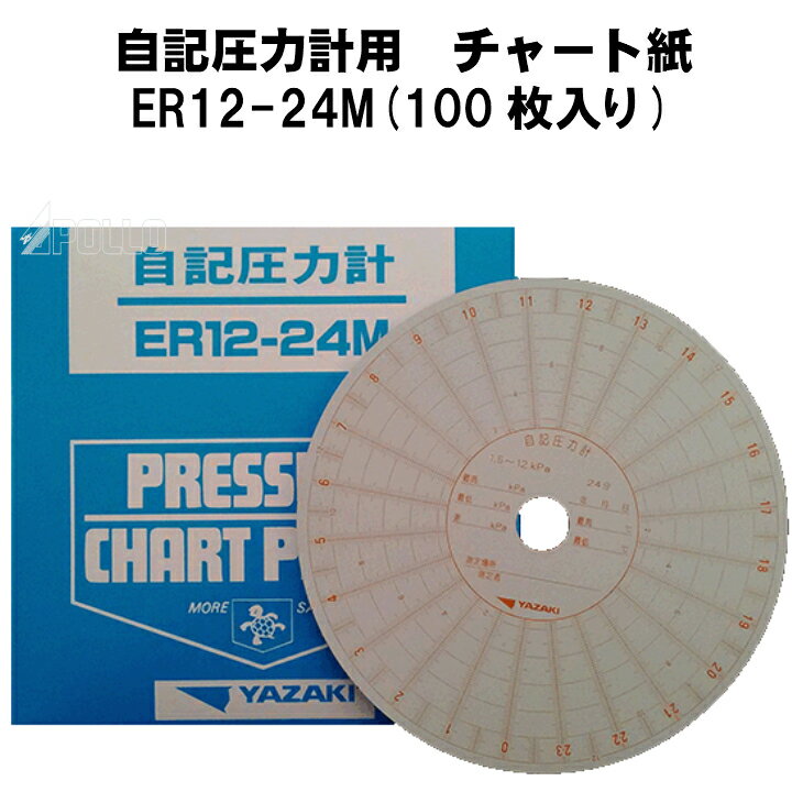 矢崎総業 自記圧力計用 チャート紙 ER12−24M 100枚入り 送料無料