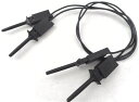 2フィンガータイプ 長約50mm 幅0.4mm ICクリップ・テストクリップ コード長約300mm 黒 2個入 <1zi-046>