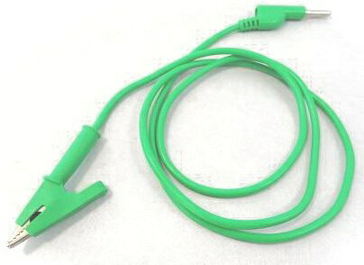 拡張口付きピンプラグ　コード長約900mm　緑　1個入　＜1zi-169＞