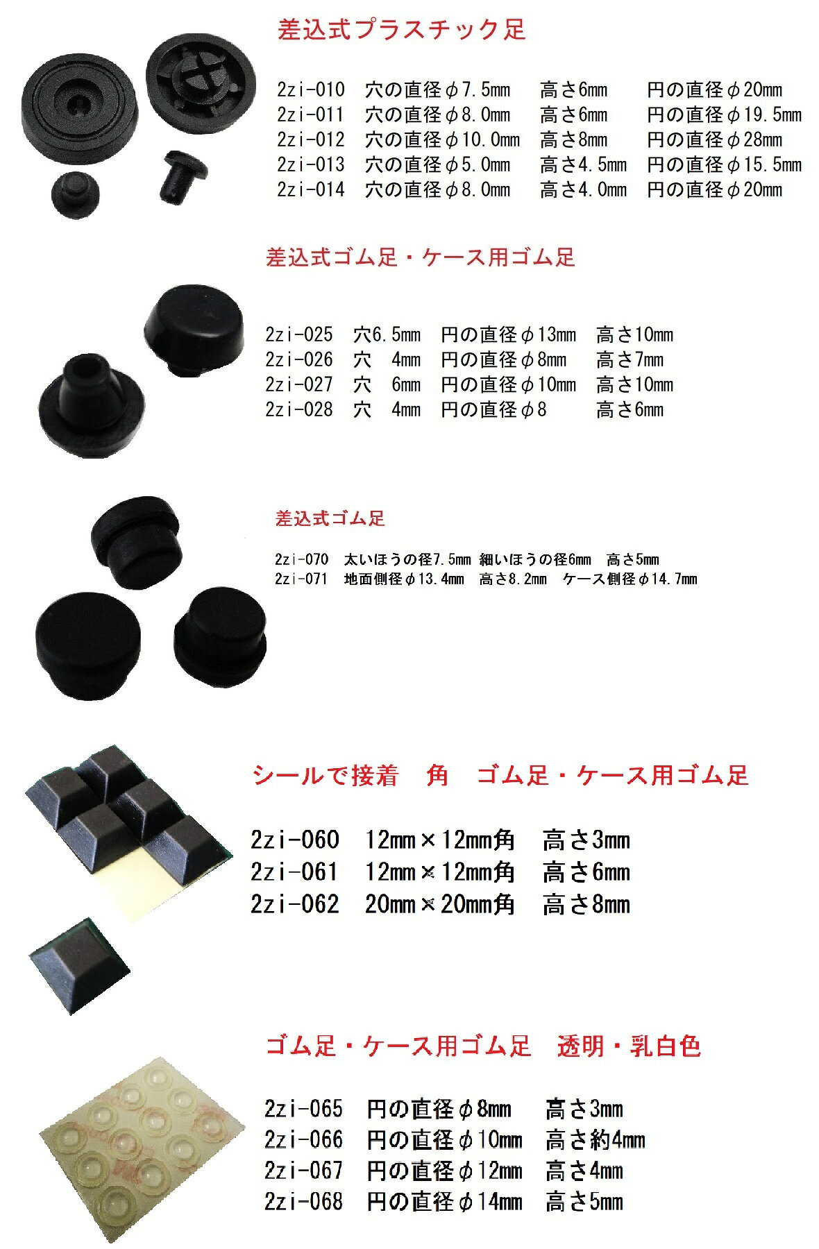 ゴム足 円の直径φ17mm 高さ8mm シール...の紹介画像3