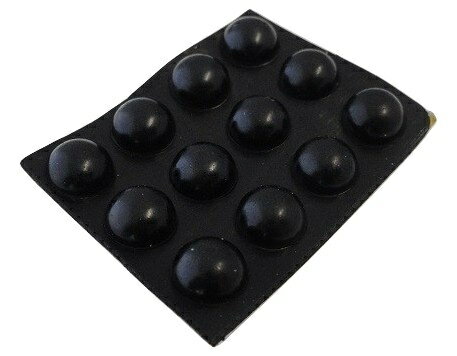 ゴム足　円の直径φ10mm　高さ約5mm　シール接着ゴム足・ゴム足　12個入　＜2zi-050＞
