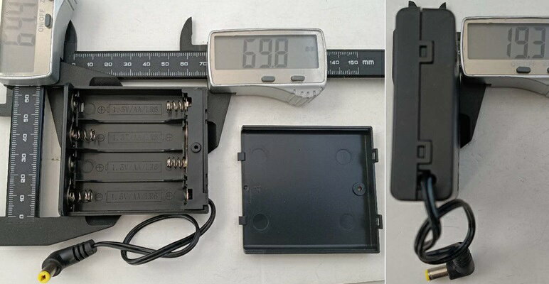 単三　4本　直列電池 ボックス・電池 ケース　スイッチ付　蓋　ねじ締め　センター...