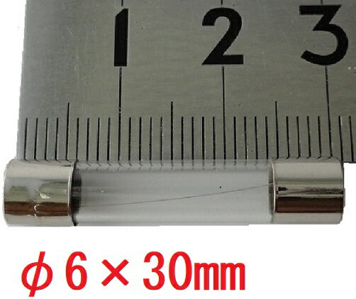 250V　0.1A　φ6×30mmガラス管ヒューズ　アンペアは選択　5個入　＜con-1530a＞