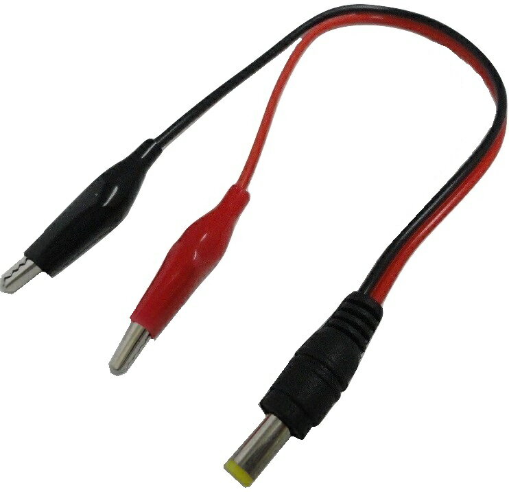 みのむしクリップ　外径φ5.5　内径φ2.1　標準DCコネクタ　線長約180mm　1個入　＜con-277＞