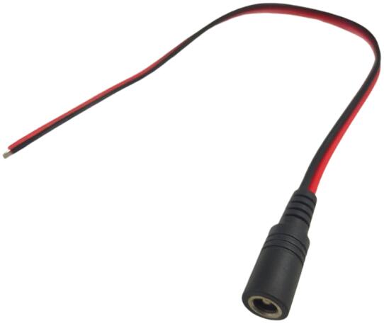 DCプラグコード　DCアダプタ　メス　φ5.5mm　φ2.3mm（大きい）　約250mm　1個入　＜con-708＞