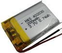 3.7V 約200mA 約31mm×約20mm×厚約3.6mm 工作用リチウムイオン充電池 充放電基板付 USBから充電 1個入 <kei-761>