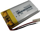 3.7V 約300mA 約37mm×約20mm×厚約4.5mm 工作用リチウムイオン充電池 充放電基板付 USBから充電 1個入 <kei-766>