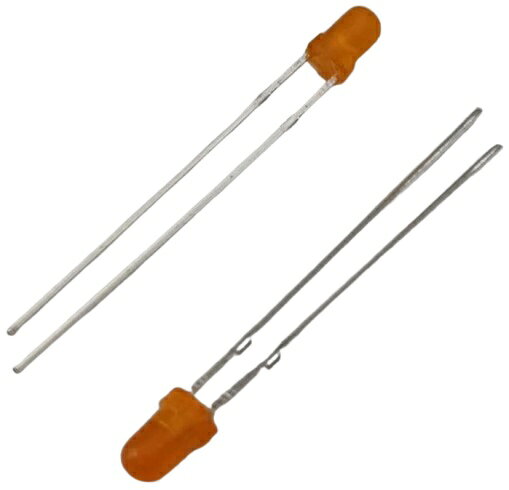 工作用LED　円の直径φ3mm　薄い橙・薄いオレンジ　IV200~250mcd　VF3.0~3.2V　60度　WL約600~603nm　10本入　＜led-805＞