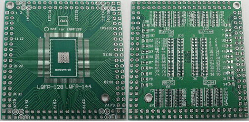 楽天札幌貿易変換基板通販・販売　表面　TQFP32~100　0.5mm、裏面　TQFP32~64　0.8mm　1枚入　＜pcb-126＞