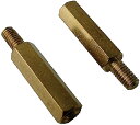 M3 6mm±0.5mm 外径円の直径φ4.5mm ネジ部6mm 六角真鍮スペーサー メネジオネジ 12個入 <pps-311>