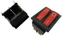 ON-OFF LED付ロッカースイッチ 2組1回路 左がオルタネイト右がOFF 2個入 <swp-127>