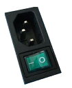 AC100V電源用ソケット PL-LED付 1回路1接点スイッチ付 1個入 <swp-318>