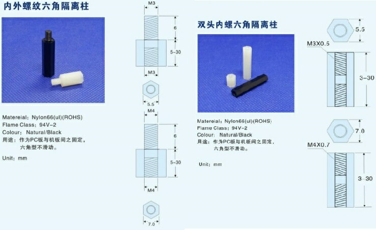 M3　高さ10mm　オネジメネジスペーサー　プラスチックスペーサー　12本入　＜yjp-0005＞ 2