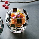 5Pオフ★サラセラの日SALE!ガラス食器 夢切子 千代口 黒(市松) ぐいのみ ぐい呑 小鉢 深皿 グラス 冷酒杯 〔お取り寄せ商品〕