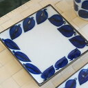 有田焼 LEAFリーフ ブルー 角プレートS サイドプレート 11.5cm 和食器 取皿 小皿 銘々皿 正角皿 おしゃれ 藍色 新生活 おもてなし 波佐見焼 贈...