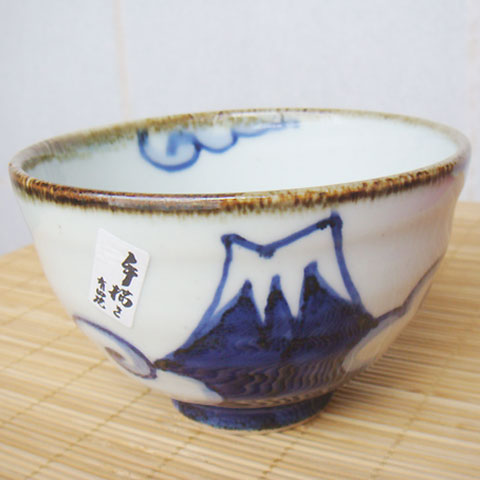 《在庫品》波佐見焼 有田焼 手描き 富士山 ご飯茶碗 お茶碗