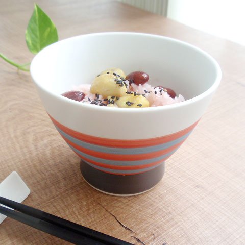 一龍陶苑マットボーダーくらわんか碗...