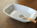 【アウトレット】白い食器 手付 角 24.5cm ベーカー※訳ありガタつき / 深皿 角皿 角プレート ベーカー皿