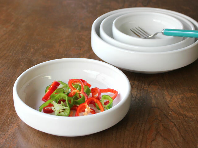 【アウトレット】白い食器 スタック鉢(中)16cm ※訳あり / 白 無地 重なる スタッキング スタックボウル