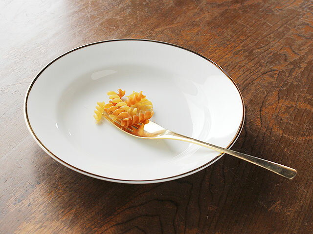 オリジナル 金線 白い器 8インチ スープ （約20.5cm）※直径・高さサイズ誤差あり / 金線 白い器 楕円皿 ゴールドライン オーバル