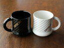 【アウトレット】COFFEE JOY ラウンドマグ （2色選択） / マグカップ マグ 昭和レトロ ホワイト×ゴールド ブラック×ゴールド ストライプ コーヒーマグ コップ カフェ