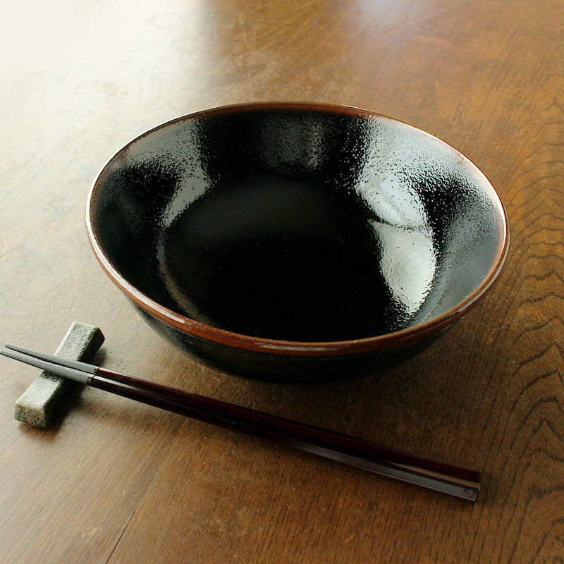 【アウトレット】柚子天目 6.5 玉丼 [直径19.8cm×高さ7.5cm] / 黒い食器 ブラック 麺鉢 麺丼 ラーメン..