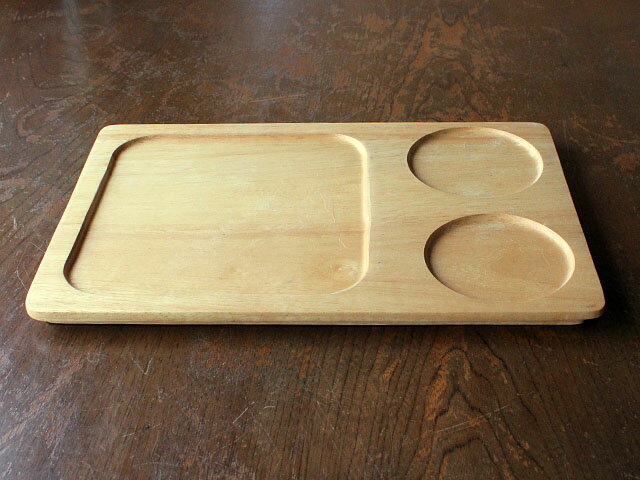 【アウトレット】角型 仕切り付き ウッドトレイ ※中国製 / トレー おうちカフェ カフェ風 トレイ 木製 ..