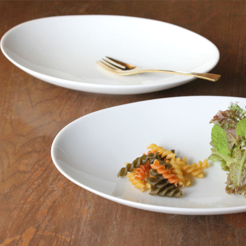 【アウトレット】白い食器 浅めがおしゃれな 楕円 パスタ&カレー皿 / 白い食器 楕円皿 洋食器 ランチ 業務用 パスタ皿 カレー皿 楕円皿 深皿のサムネイル