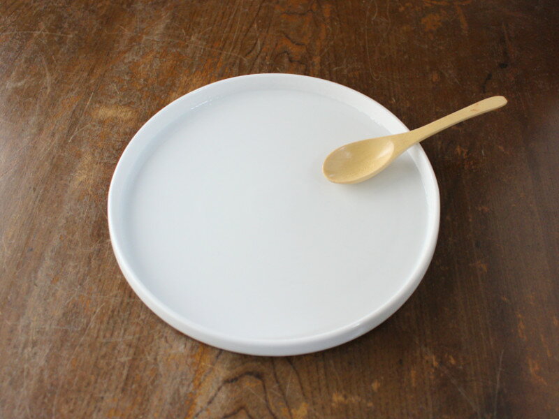 Other Dishes - 【アウトレット】白磁浅口 切立プレート 20.8cm ※キズあり / 丸皿 中皿 プレート 盛皿 盛り皿 食器 切立皿 おしゃれ