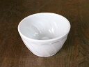 【アウトレット】白磁 斜め彫納豆小鉢 / 納豆鉢 混ぜやすい まぜ鉢 卵かけご飯 和食器 日本製 陶磁器 美濃焼 白い食器 白い器 ホワイト