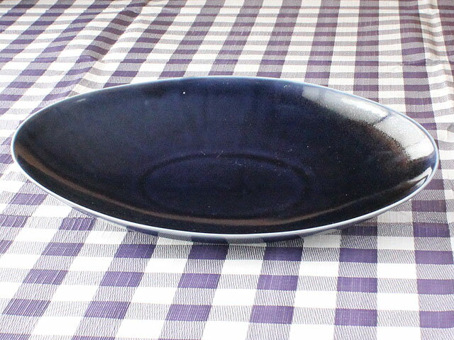 【アウトレット】窯変藍染 楕円深皿 ※難あり / 訳あり品 ネイビー 楕円型 深皿 オーバルプレート カレ..