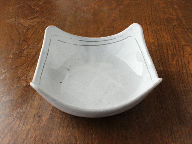 【アウトレット】【訳アリ】粉引手書きライン 浅鉢 / 四方上がり 中鉢 サラダ鉢 煮物鉢 副菜鉢 刺身鉢 ..