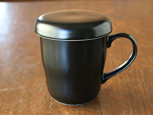 【アウトレット】黒マット ふた付きマグカップ / ブラック 蓋付き 蓋 フタ マグ ほこり除け モダン