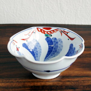 【アウトレット】呉須赤絵 染付 波縁 小鉢 / 胡麻和え 白和え 煮合 酒肴 取鉢 サラダ 下絵 上絵 和食器