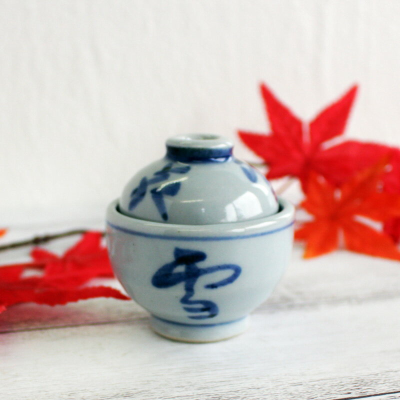 【アウトレット】雪月花 蓋付 丸珍味 6.2cm / 蓋向 染付 ミニチュア 磁器 和食器