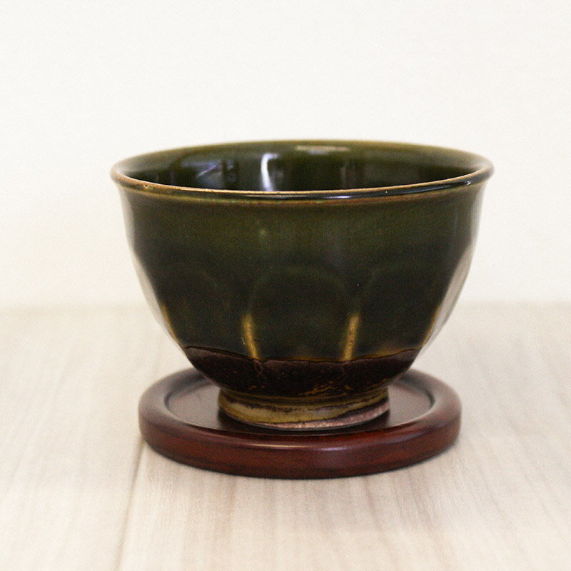 乐天商城 - 【アウトレット】織部 縦削ぎ 煎茶【約Φ9.6×H6.5cm】 / 織部 煎茶 お茶 アウトレット
