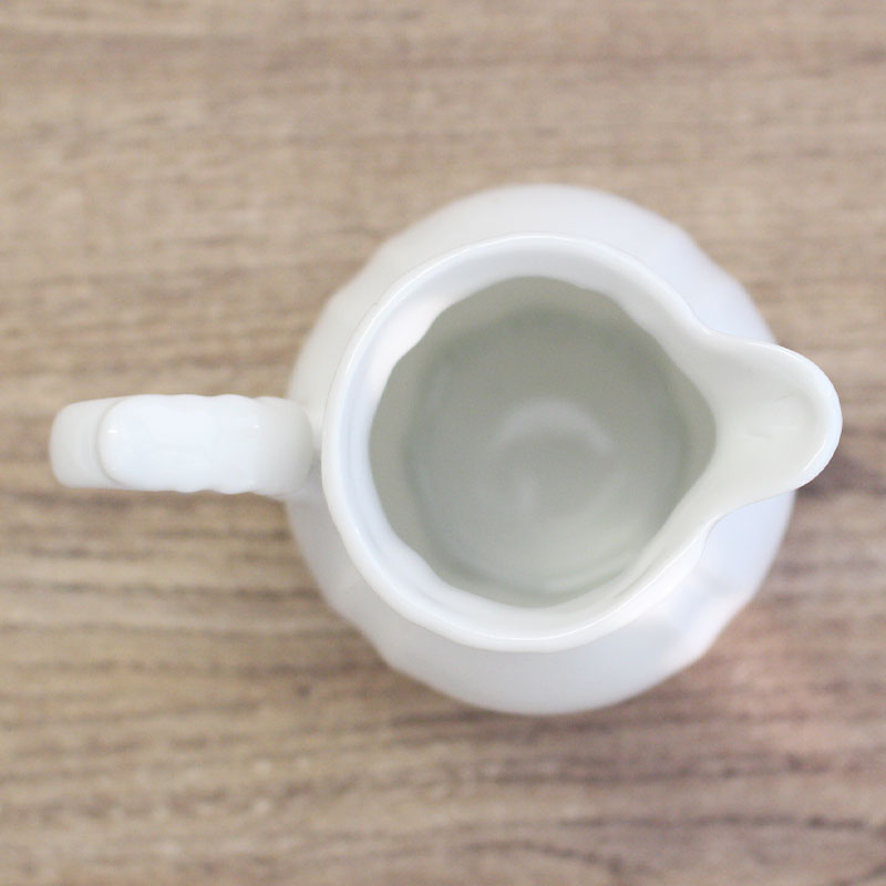 【アウトレット】白磁 ドイツ型クリーマー[8.5×H8.5cm] / 白い食器 昭和レトロ ミ...