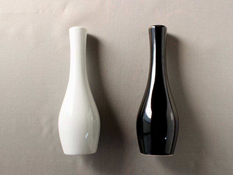 【アウトレット】つる首 花瓶 18.5cm (2色選択) / 花瓶 白 黒 ホワイト ブラック 一輪挿し インテリア フラワーベース