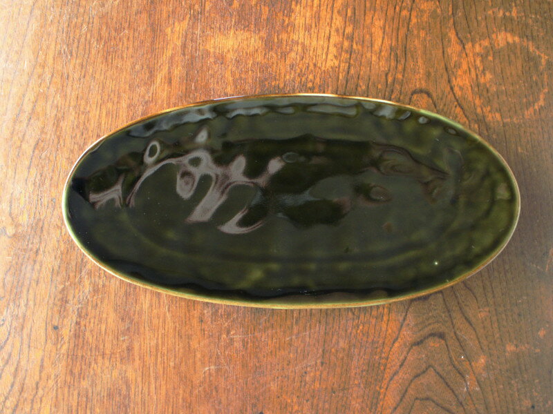【アウトレット】織部釉 楕円 焼物皿 ※ピンホール、色欠け、傷など / 和 洋にも 料...