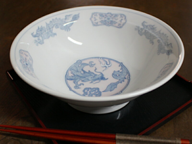 【アウトレット】青竜リム 高台ラーメン丼 [Φ21.3cm×h7.8cm] / 中華 シンプル 青龍 麺鉢 ヌードルボウル ラーメン鉢 どんぶり