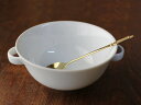 【アウトレット】白磁 両手 プレーン ブイヨンカップ (伏せ焼き) / ホワイト食器 白い食器 スープボウル タスカップ スープカップ シンプル ふせやき
