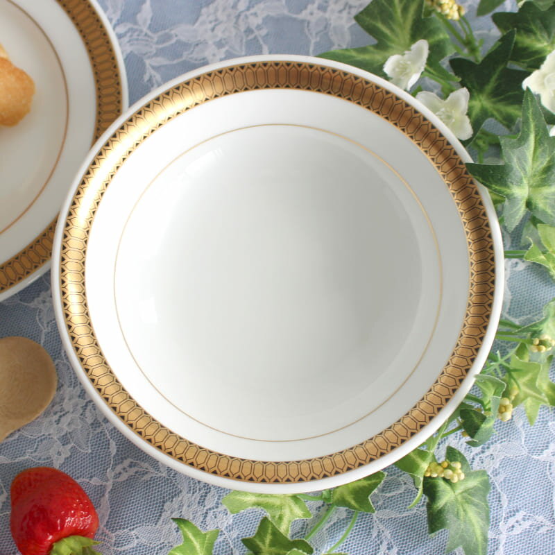 【アウトレット】六角形 金×黒ライン デザート皿 [Φ15.3×H4.4cm] / 金縁 ゴールド クープ皿 デザート ..