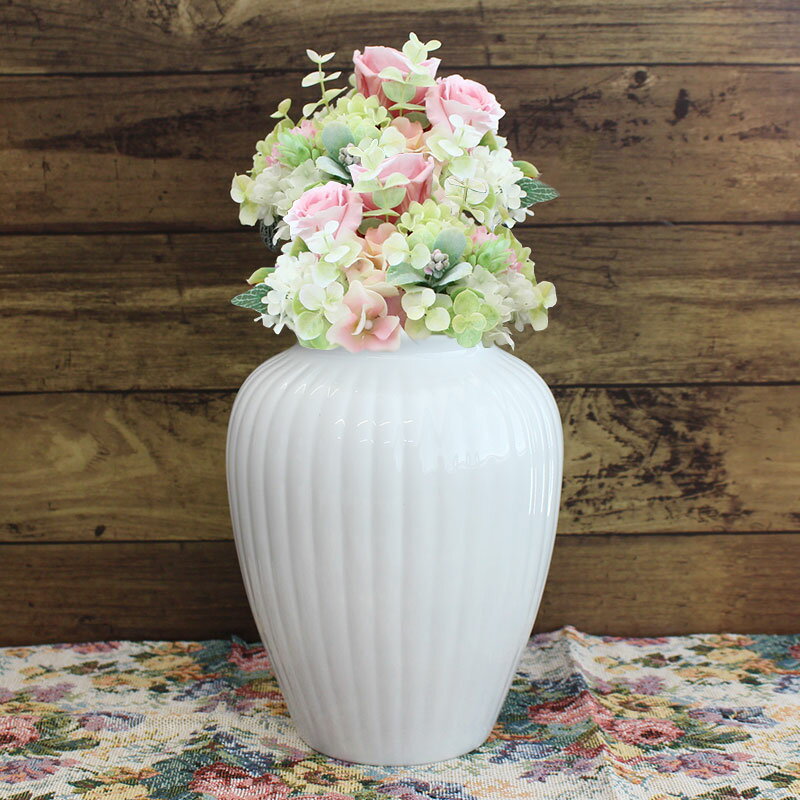【アウトレット】白磁菊型 花瓶 [16.5×H22.2cm]
