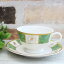 【アウトレット】POLO カップ&ソーサー(伏せ焼き) / ポロクラブ 金線 緑 ゴールド コーヒーカップ ソ..