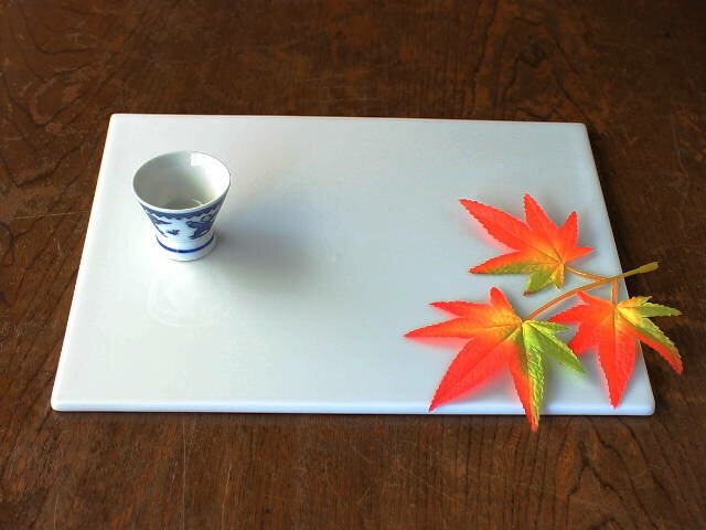 【アウトレット】白磁アート用 長角板（小サイズ 28cm ） / 陶板 インテリア アート 工作 作品作りに