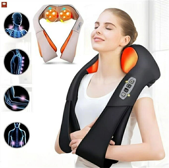 多機能マッサージ枕 ネックマッサージャー 首 360°全方位マッサージ振動 肩 腰マッサージ ネックマッサ..