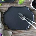 プレートRilla M ブラック // 23 x 17 陶器 お皿 日本製 和食器 洋食器 お皿 平皿 小皿 デザート皿 取り皿 クラシカル シンプル おしゃれ お正月 ギフト ラッピング サラグレース ハロウィン クリスマス