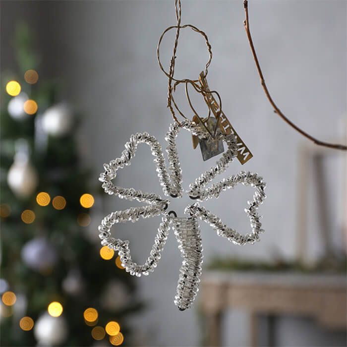 オーナメント BEAD CLOVER Walther&Co. // クリスマス オーナメント クローバー ツリーオーナメント 北欧 銀 シルバー グレー ゴールド メタル シック 飾り 装飾 ディスプレイ デコレーション 大人 ブランド インテリア ヨーロッパ インダストリアル ビーズ クリスマスツリー