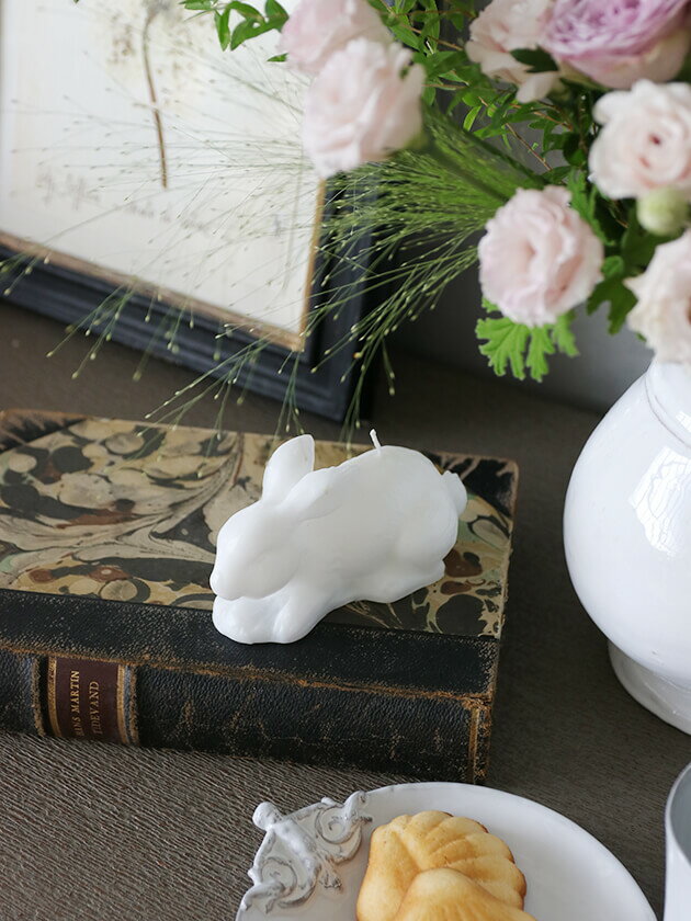 キャンドル RABBIT ホワイト CIERGERIE // キャンドル ろうそく ロウソク 蝋燭 ナチュラル うさぎ ウサギ 兎 白 立体 動物 イースター オブジェ 置物 インテリア イースター プレゼント ギフト プレゼント サラグレース
